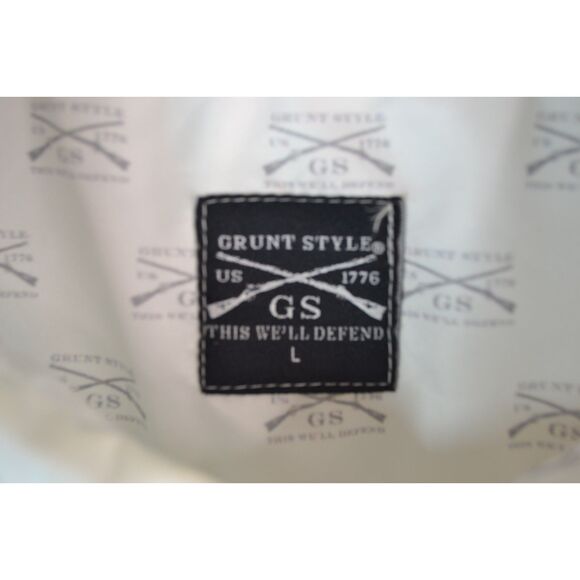 Grunt Style Men's Large White Long Sleeve Button Down Shirt - Picture 4 of 13